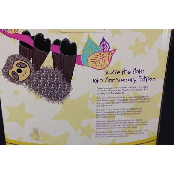 Scentsy Suzie the Sloth 10th Anniversary Buddy New In Box - Picture 11 of 12